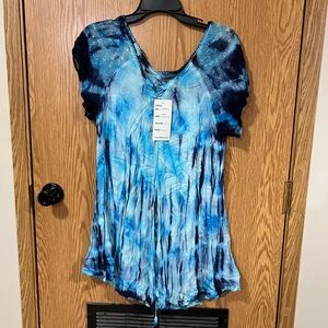Blue Tie-Dye Women's Top